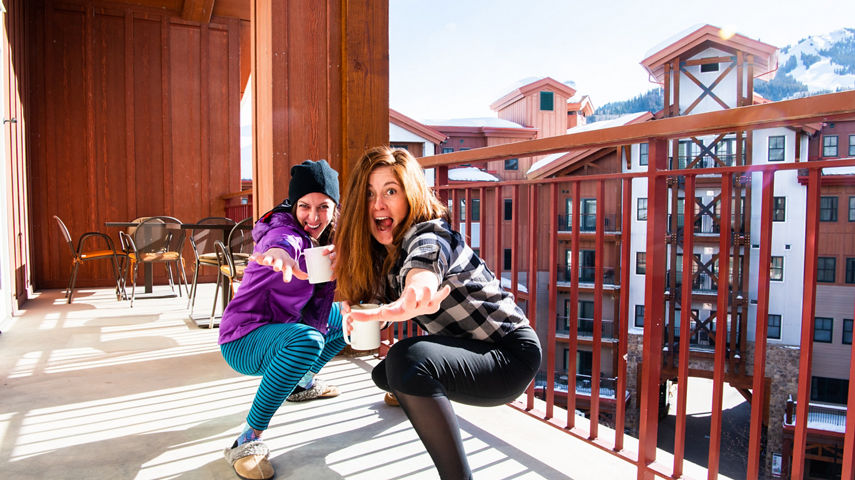 Friends getting ready to ski at Crested Butte