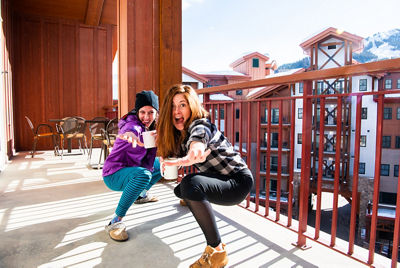 Friends getting ready to ski at Crested Butte