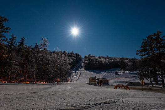 Moon Over South Peak at Mount Sunapee