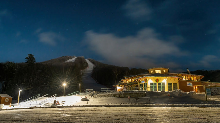 Sunapee Lodge at Night at Mount Sunapee