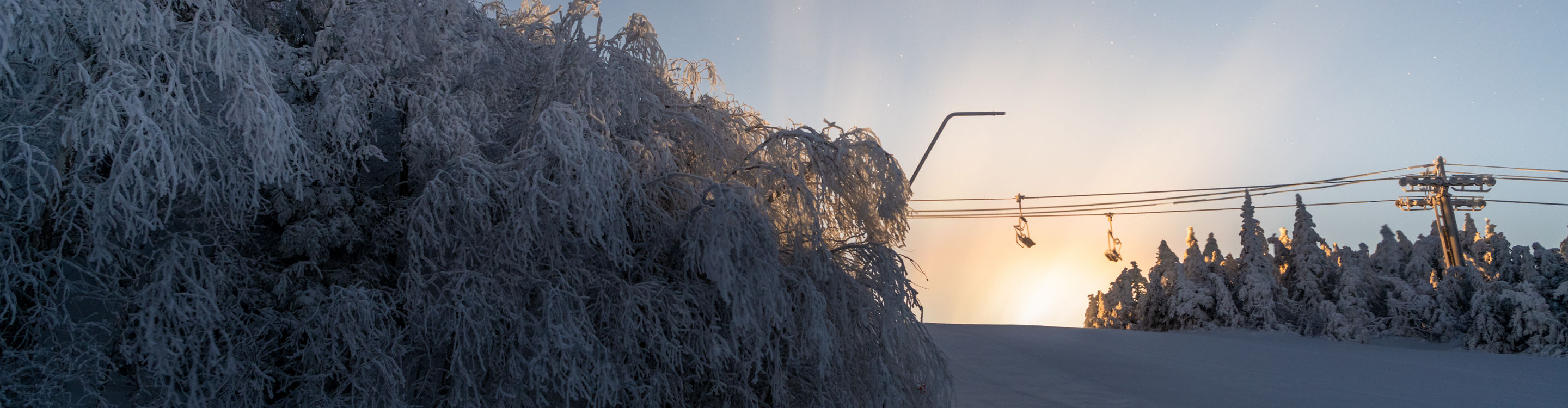 Sunrise over Chairlift at Mount Sunapee