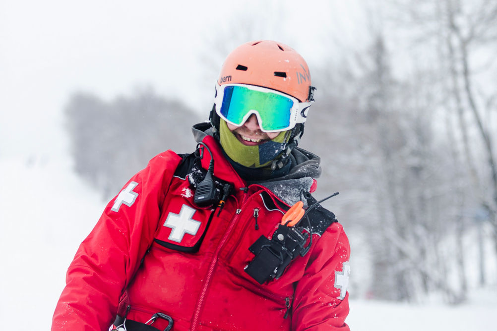 Ski Patrol Smiles at Mount Snow