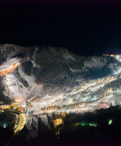 Nighttime Aerial at Stevens Pass