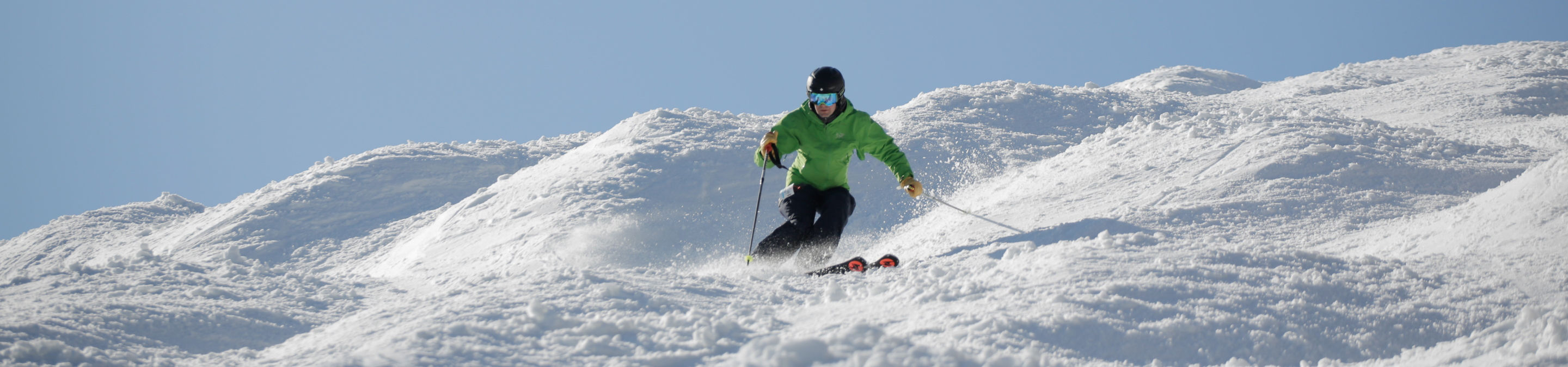 Skier Makes Turn on Mogul Run at Liberty Mountain