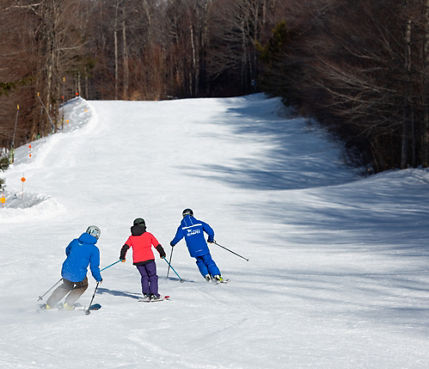 Adults Skiing with Instructor at Mount Sunapee