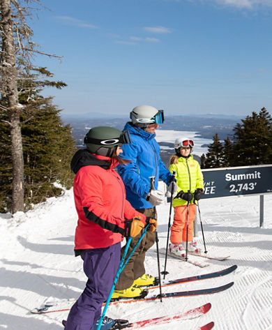Family with Instructor at Summit  at Mount Sunapee