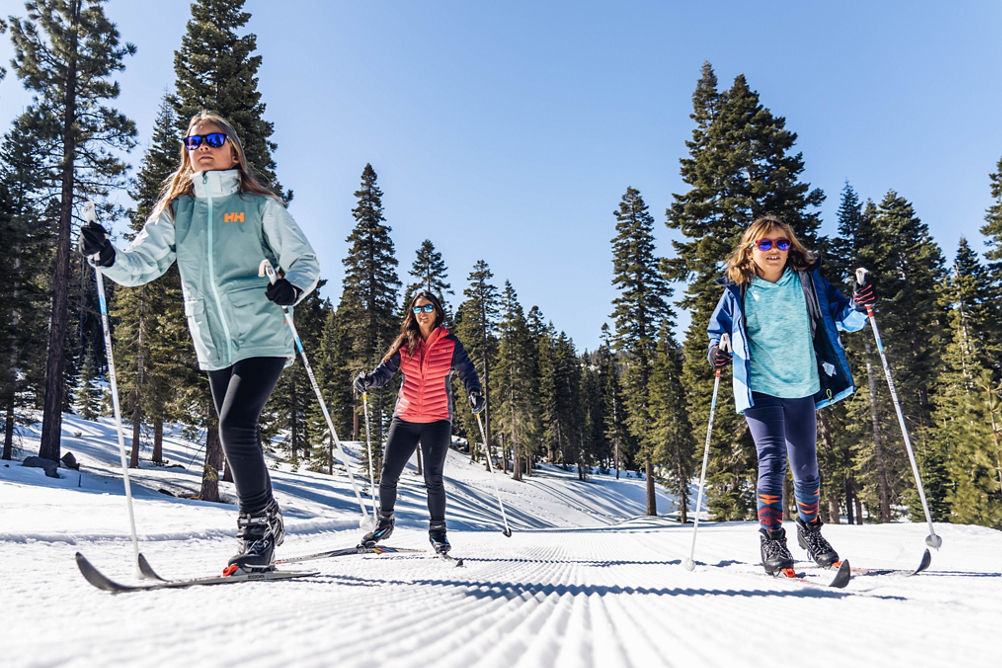 Family Enjoys the Cross-Country Trails at Northstar California