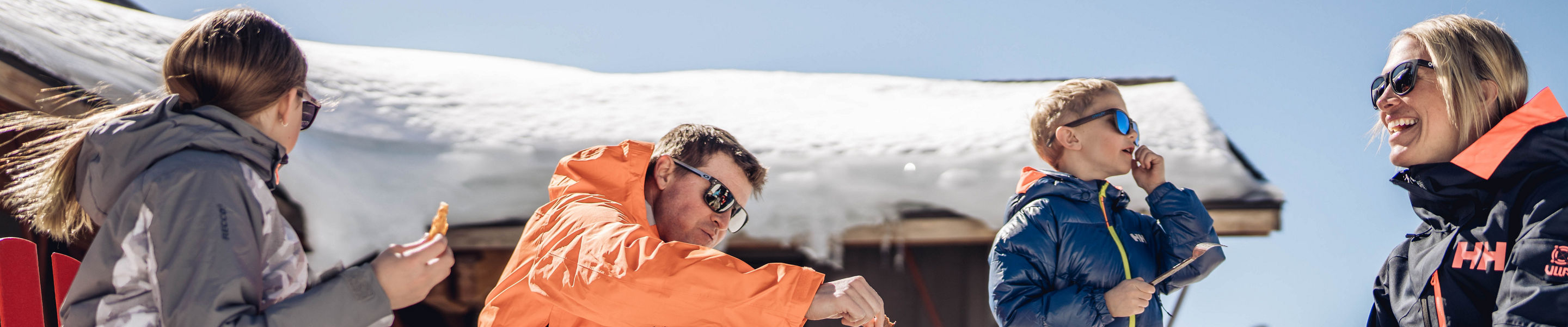 Family Enjoys Lunch Outside the Summit Smokehouse at Northstar California