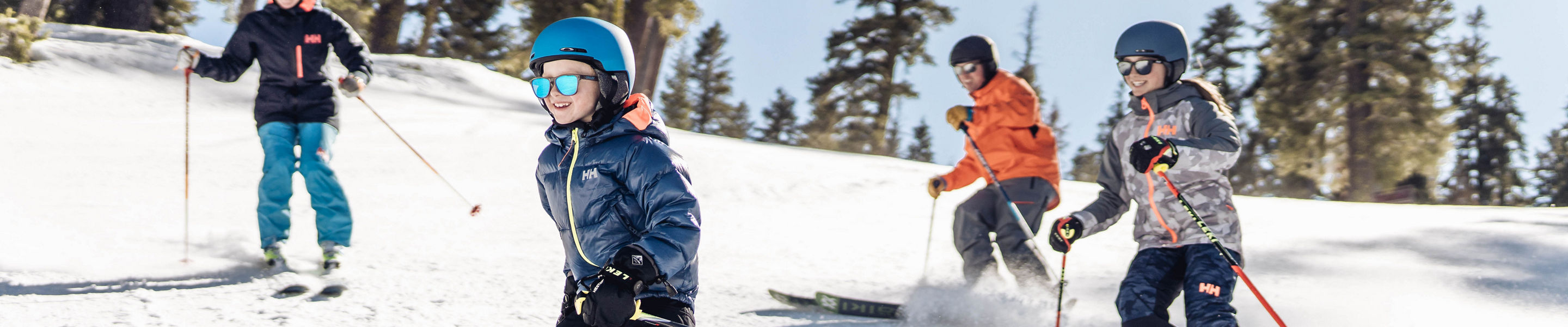 Child Leads Family Down Dutchman Run on a Spring Day at Northstar California