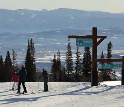 Family Skiing in High Meadow Park at Park City