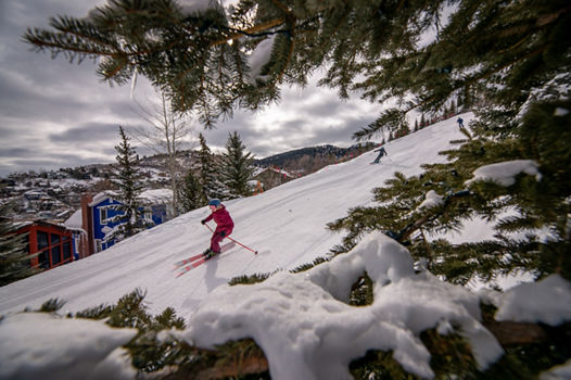 Skiing to Town at Park City