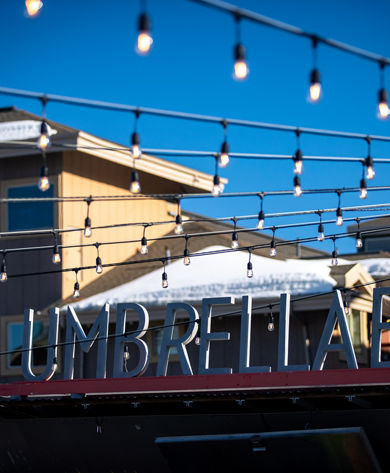 Blue skies at the Umbrella Bar At Park City