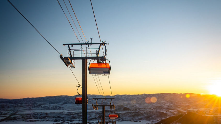 Sunrise with the orange bubble at Park City