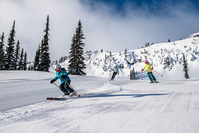 ski lesson for multiple adults