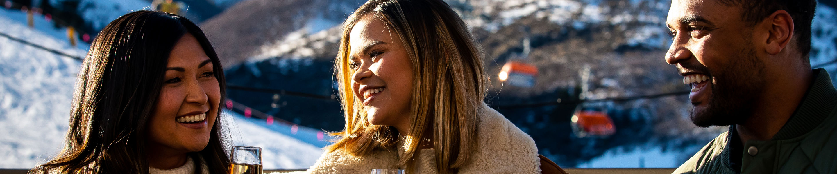 Friends enjoying apres at Red Tail Grill at Park City