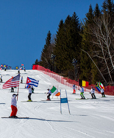 Chefs Skiing Downhill at Hunter Mountain