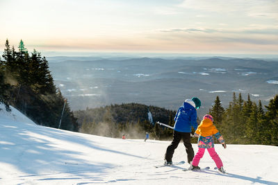 Ski Instructor Guide Little Girl in Lesson at Mount Snow