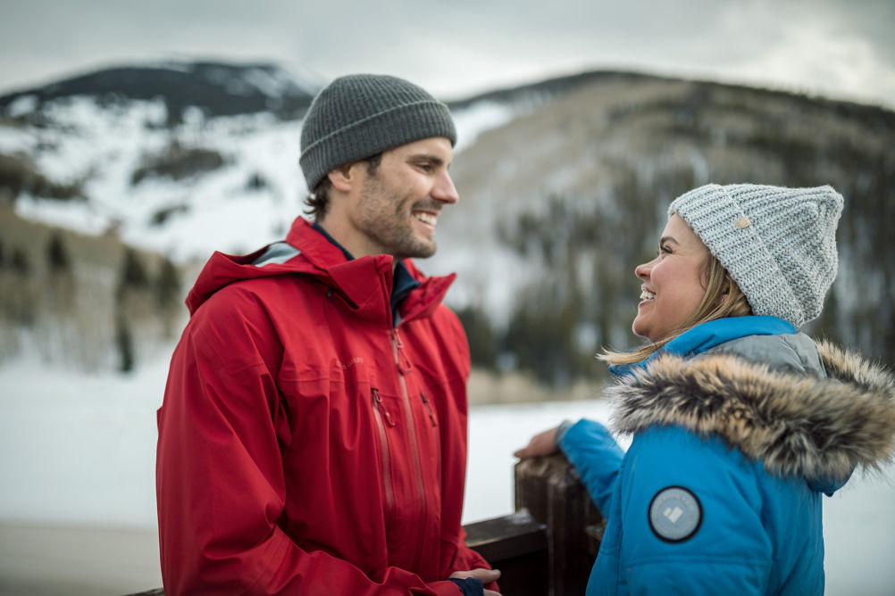 Couple Enjoys a Moment at Mamie's in Beaver Creek, CO