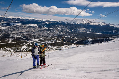 Family rides T-Bar on Horseshoe Bowl at Breckenridge