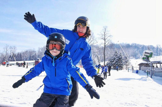 Ski Instructor Guides Group Lesson at Roundtop 