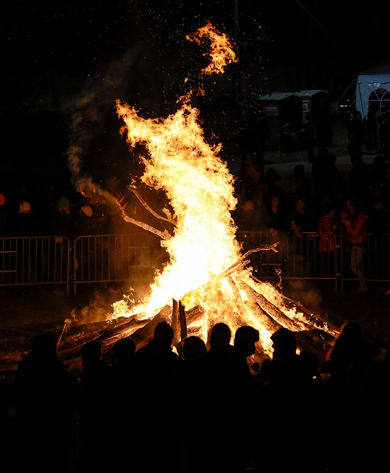 Bonfire Burning at Ullr Fest Event at Roundtop