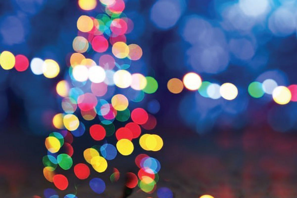 Holiday Lights at Night at Snow Creek