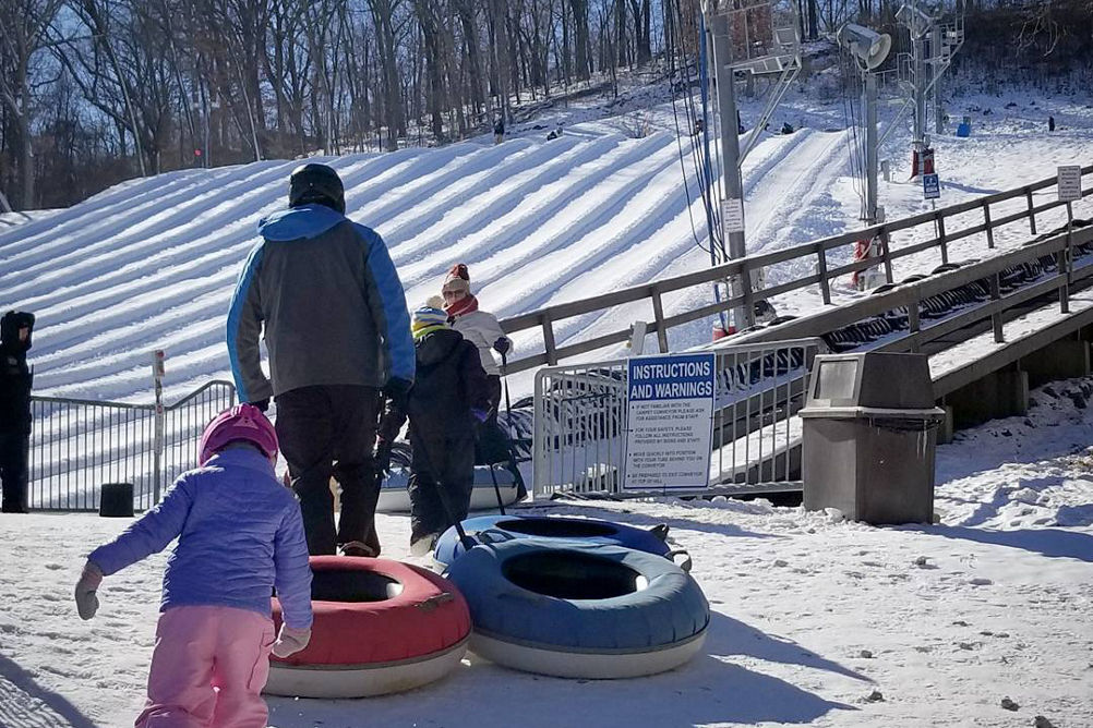Family Tubes at Polar Plunge Tubing Park at Hidden Valley