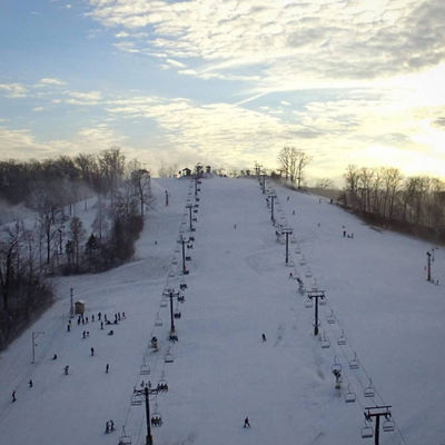 Aerial View of the Hidden Valley Ski Area and Chairlifts