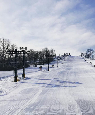 Freshly Groomed Ski Run at Hidden Valley