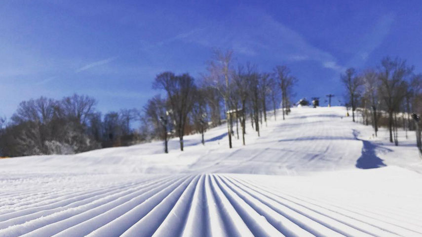 Freshly Groomed Ski Run at Hidden Valley