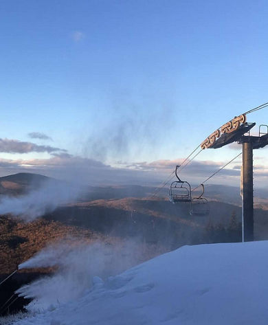 Snow Guns Fire at Top of the Chairlift at Hidden Valley