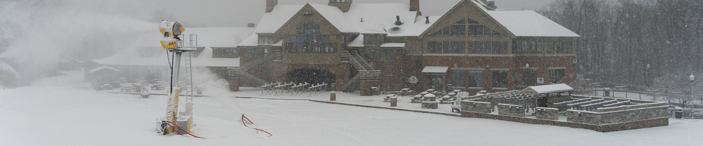 Lodge during Snowfall