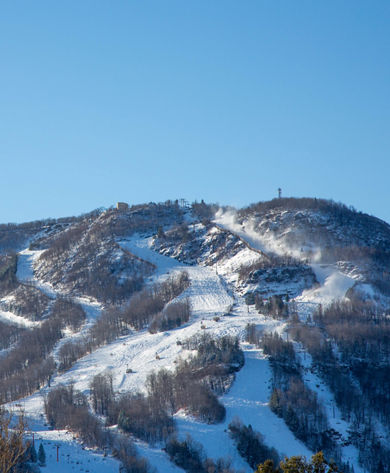 The Main Face after a powder day at Hunter Mountain