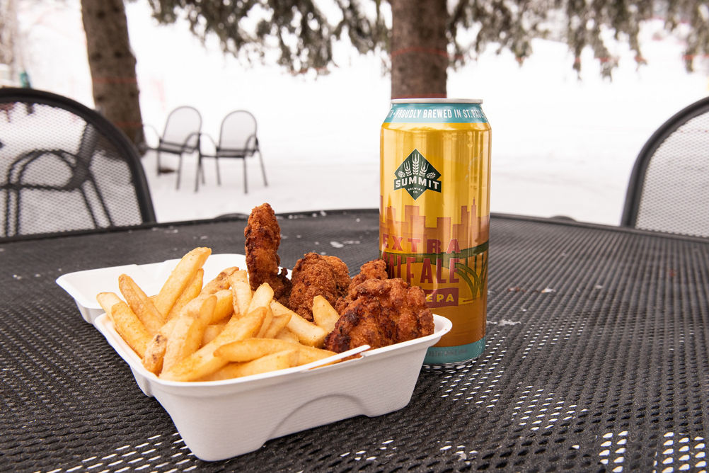 Chicken Tenders and Fries at Alps Chalet at Afton Alps, MN