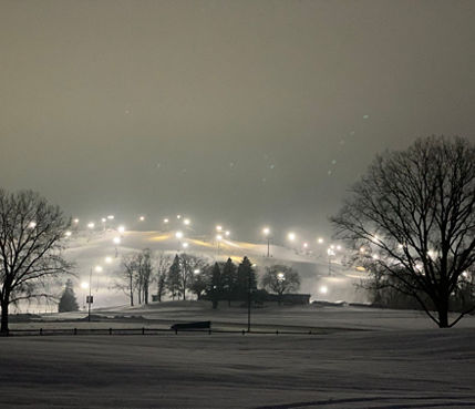 Lights for night skiing at Wilmot