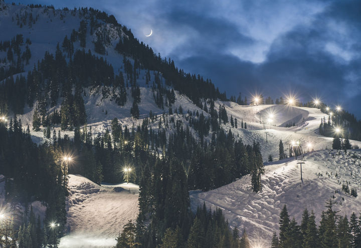 Cowboy Mountain at night -  Stevens Pass
