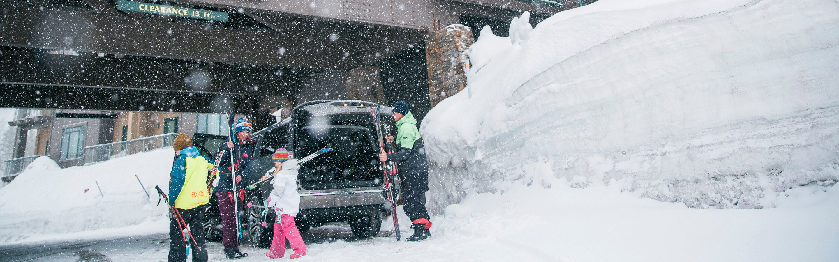 Family Checking Into Lodging at Kirkwood Resort