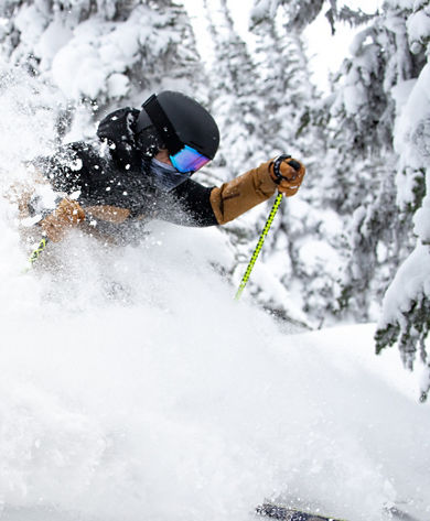 Rory Hackett skiing 7th heaven powder on Blackcomb Mountain