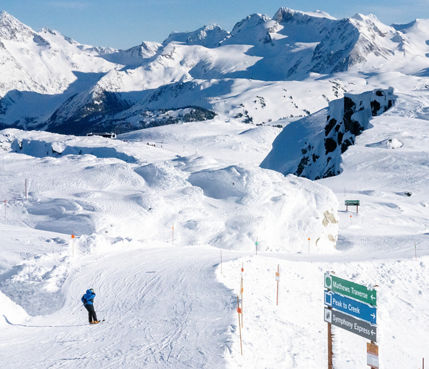 Solo skier at Whistler Blackcomb 
