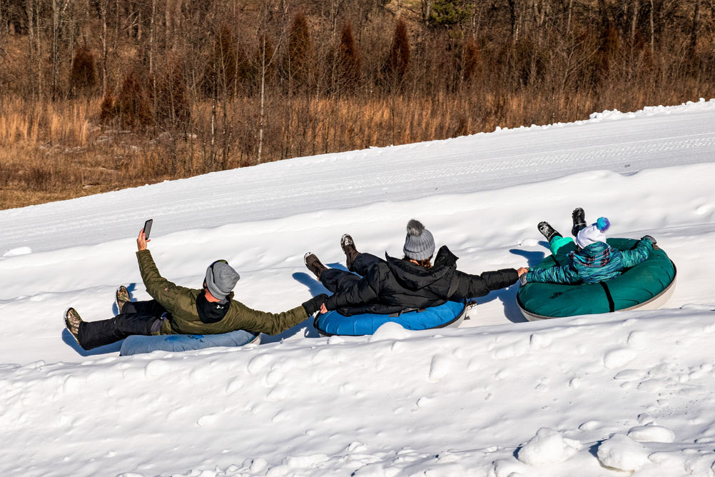 Family Tubing Taking a Selfie at Paoli
