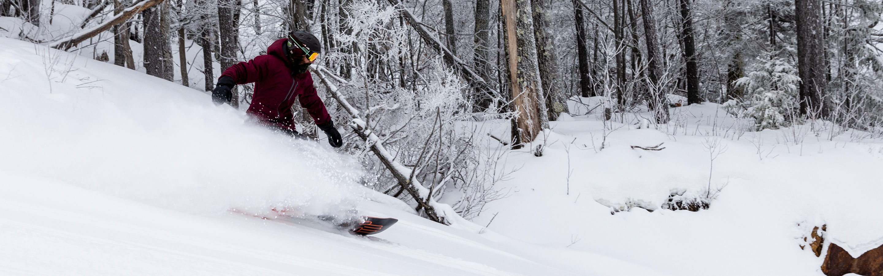 A snowboarder at Crotched