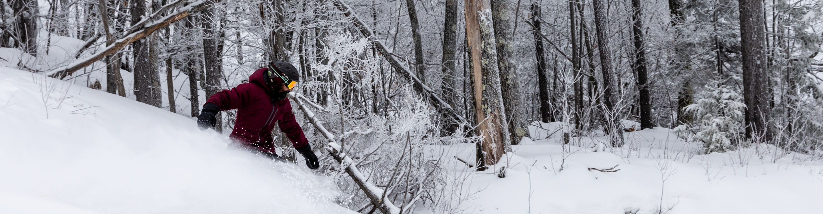 A snowboarder at Crotched