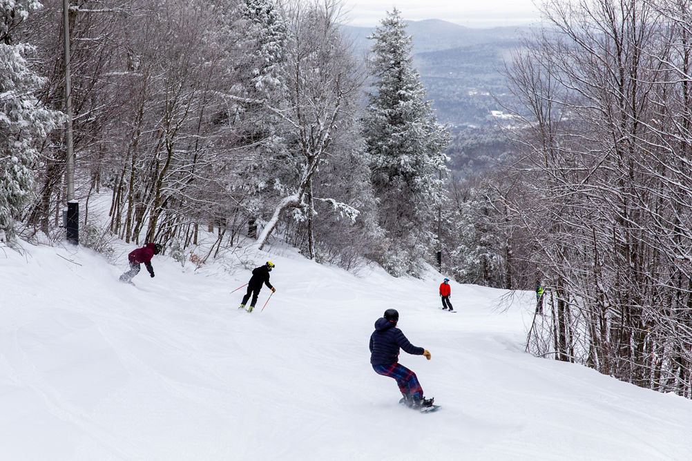 Guests enjoy a run at Crotched Mountain