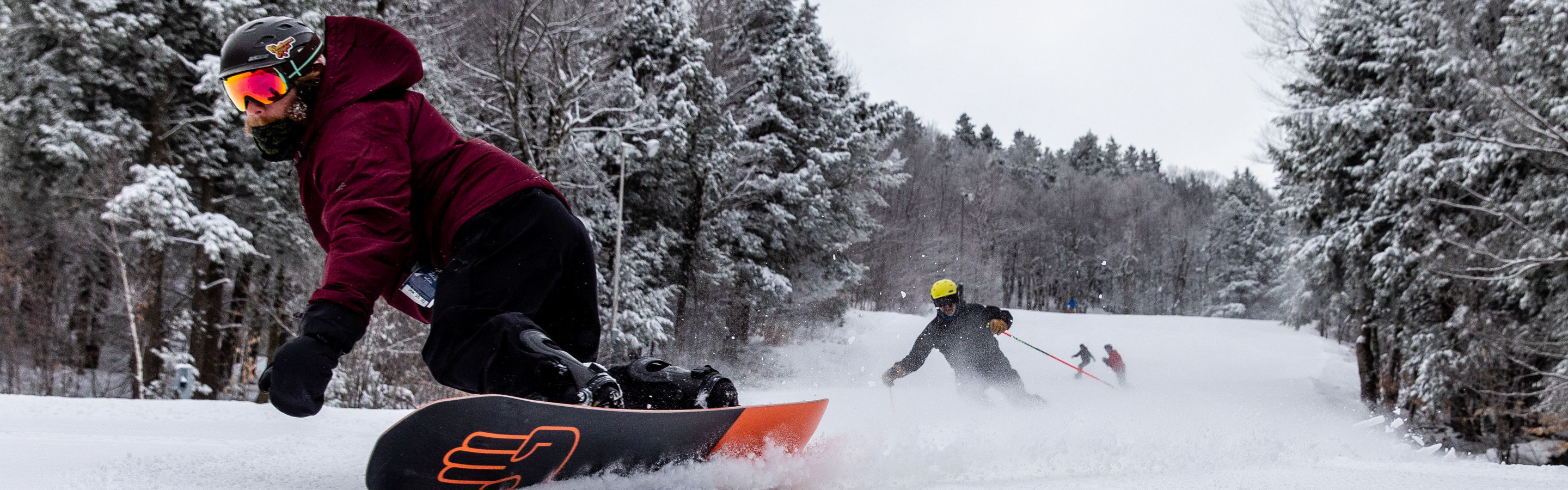 Skiing and snowboarding at Crotched Mountain