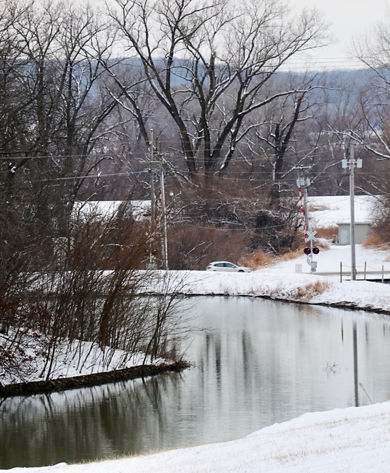 Scenic view overlooking a pond at Snow Creek