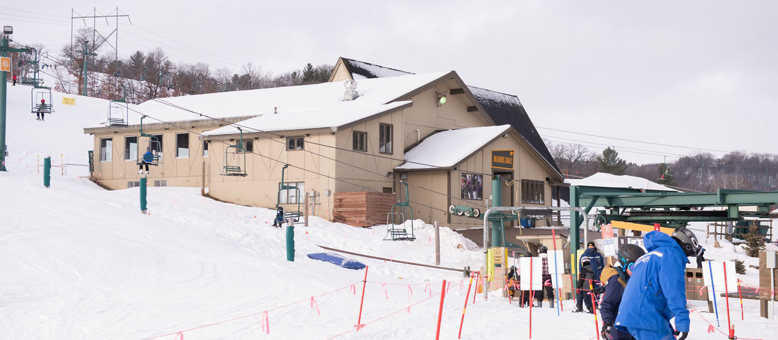 Guests in the lift line at Afton Alps, MN
