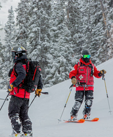 The ski patrol working at Beaver Creek