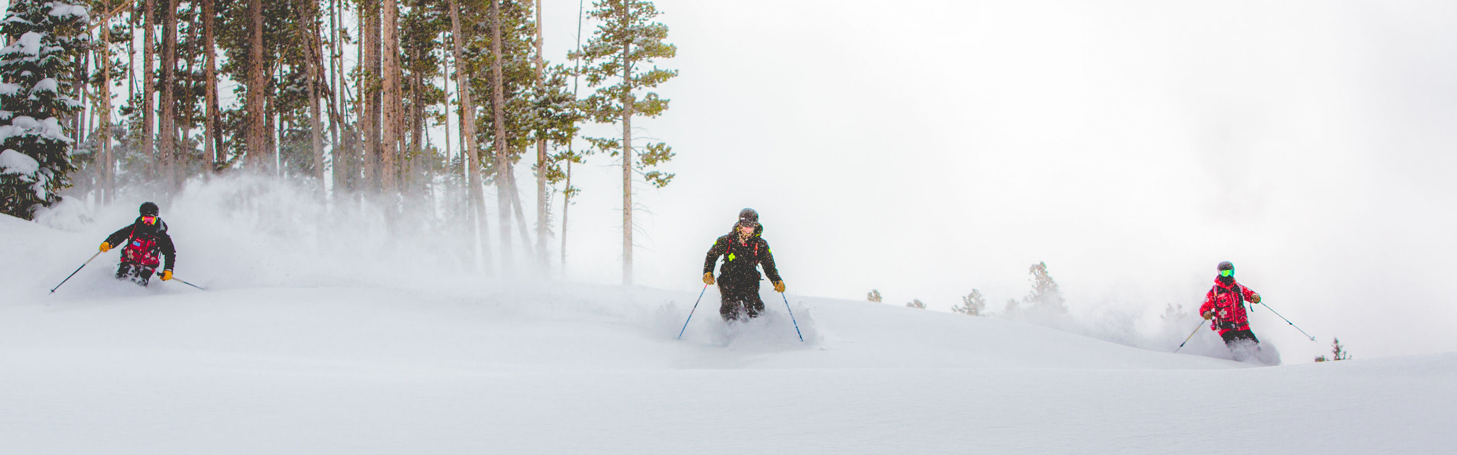 Ski patrol skiing together one morning at Beaver Creek