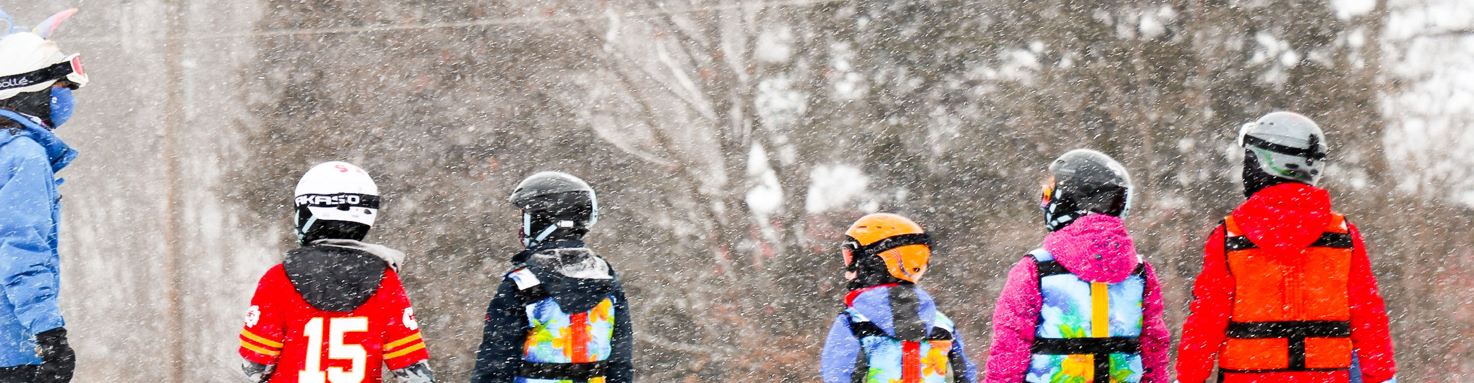 Kids participate in ski lessons at Snow Creek