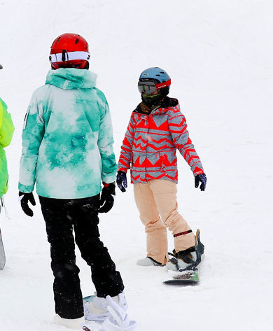Freinds ready to head out for skiing and snowboarding at Snow Creek